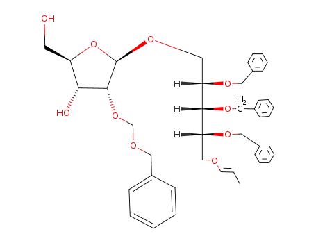 2,3,4-tri-O-benzyl-1-O-<2'-O-(benzyloxymethyl)-β-D-ribofuranosyl>-5-O-(trans-1-propenyl)-D-ribitol