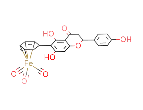 Molecular Structure of 220433-57-8 (4',5,7-trihydroxy-6-(tricarbonyl[(1'',2'',3'',4''-η)-1'',3''-cyclohexadien-5''α-yl]iron(0))flavanone)