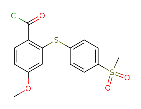 Molecular Structure of 98190-59-1 (Benzoyl chloride, 4-methoxy-2-[[4-(methylsulfonyl)phenyl]thio]-)