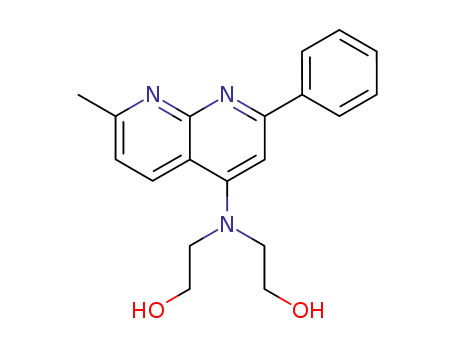 Molecular Structure of 91860-07-0 (2-[2-hydroxyethyl-(7-methyl-2-phenyl-1,8-naphthyridin-4-yl)amino]ethan ol)