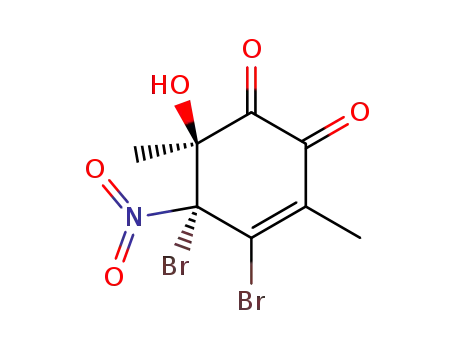 4,r-5-dibromo-t-6-hydroxy-3,6-dimethyl-5-nitrocyclohex-3-ene-1,2-dione