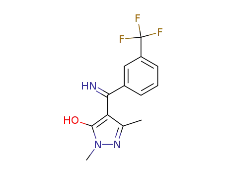 Molecular Structure of 109803-29-4 (4-[Imino-(3-trifluoromethyl-phenyl)-methyl]-2,5-dimethyl-2H-pyrazol-3-ol)