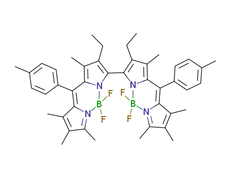 Molecular Structure of 1035102-83-0 (3,3'-diethyl-4,4',8,8',9,9',10,10'-octamethyl-6,6'-di-p-tolyl-bisBODIPY)