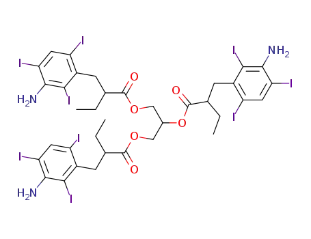 Molecular Structure of 103959-76-8 (glyceryl 1,2,3-triiopanoate)