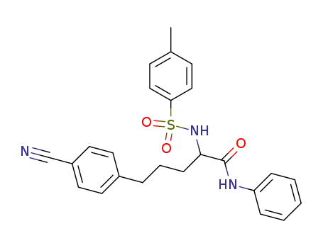 Molecular Structure of 83101-44-4 (5-(4-Cyanphenyl)-2-tosylaminovaleriansaeureanilid)