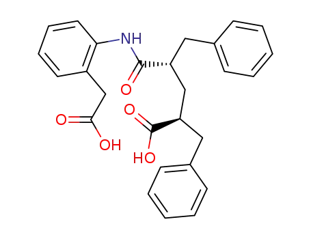 Molecular Structure of 122410-32-6 (N-<(S,S)-2,4-dibenzyl-4-carboxybutyryl>-2-aminophenylacetic acid)
