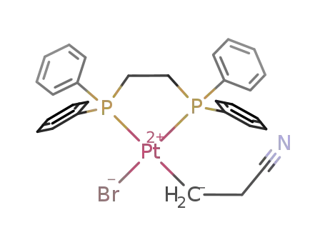 Pt(((C<sub>6</sub>H<sub>5</sub>)2PCH<sub>2</sub>)2)(CH<sub>2</sub>CH<sub>2</sub>CN)Br