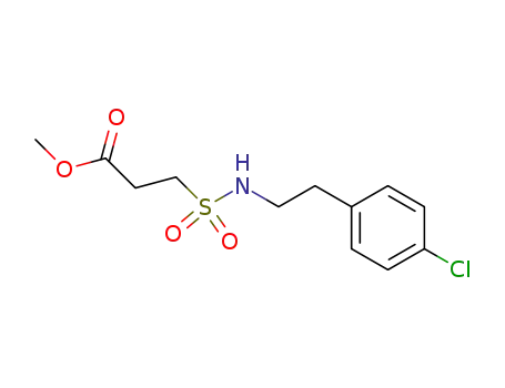 Molecular Structure of 111874-99-8 (Propanoic acid, 3-[[[2-(4-chlorophenyl)ethyl]amino]sulfonyl]-, methyl
ester)