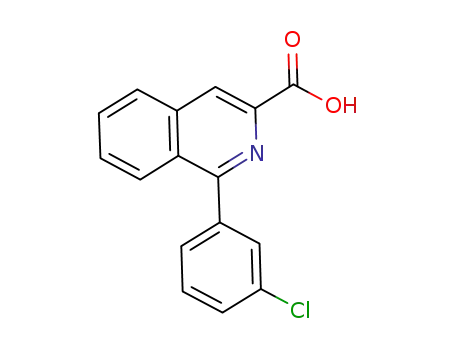 Molecular Structure of 89242-14-8 (3-Isoquinolinecarboxylic acid, 1-(3-chlorophenyl)-)