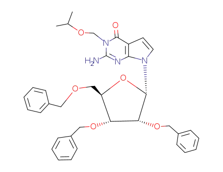 2-Amino-3,7-dihydro-3-(isopropoxymethyl)-7-(2,3,5-tri-O-benzyl-α-D-ribofuranosyl)-4H-pyrrolo<2,3-d>pyrimidin-4-on