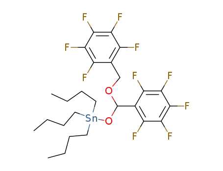 Molecular Structure of 20428-47-1 (Perfluorphenylmethyl-(perfluorphenyl-tributylstannoxymethyl)-ether)