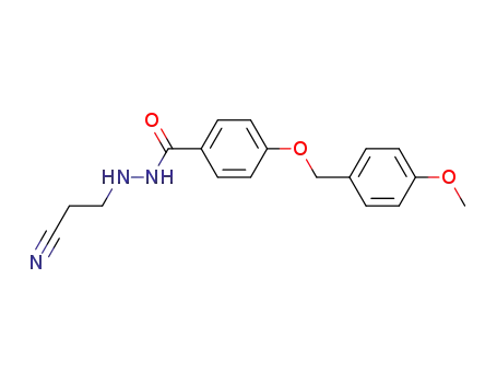 Molecular Structure of 147807-62-3 (4-(4-Methoxy-benzyloxy)-benzoic acid N'-(2-cyano-ethyl)-hydrazide)