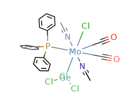 Molecular Structure of 138920-51-1 (Molybdenum,
bis(acetonitrile)dicarbonylchloro(trichlorogermyl)(triphenylphosphine)-)