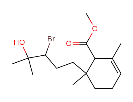6-(3-Bromo-4-hydroxy-4-methyl-pentyl)-2,6-dimethyl-cyclohex-2-enecarboxylic acid methyl ester