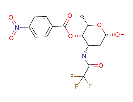 Molecular Structure of 81312-35-8 (2,3,6-trideoxy-4-O-p-nitrobenzoyl-3-trifluoroacetamido-β-L-lyxo-hexopyranose)