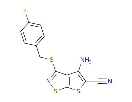 4-amino-3-[(4-fluorobenzyl)sulfanyl]thieno[3,2-d]isothiazole-5-carbonitrile