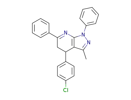 1H-Pyrazolo[3,4-b]pyridine,
4-(4-chlorophenyl)-4,5-dihydro-3-methyl-1,6-diphenyl-