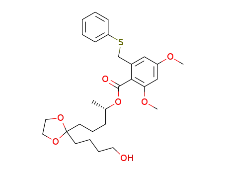 Benzoic acid, 2,4-dimethoxy-6-[(phenylthio)methyl]-,
4-[2-(4-hydroxybutyl)-1,3-dioxolan-2-yl]-1-methylbutyl ester, (S)-