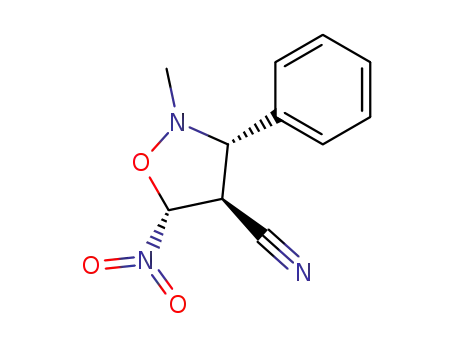 Molecular Structure of 78759-40-7 (trans-4-cyano-5-nitro-3-phenyl-N-methylisoxazolidine)