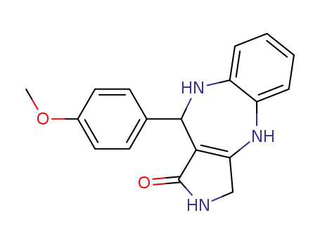 Molecular Structure of 137987-37-2 (10-(4-Methoxyphenyl)-3,4,9,10-tetrahydropyrrolo(3,4-b)(1,5)benzodiazepin-1(2H)-one)