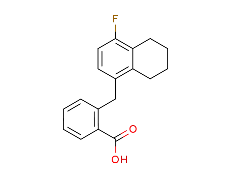 Molecular Structure of 104761-51-5 (2-[(4-fluoro-5,6,7,8-tetrahydronaphthalen-1-yl)methyl]benzoic acid)