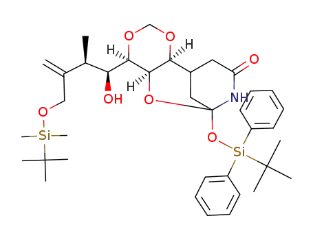 (1R,2S,6R,7R,9S)-(+)-9-(tert-butyldiphenylsilyloxy)-6-<(1S,2R)-1-hydroxy-2-methyl-3-methylene-4-(tert-butyldimethylsilyloxy)butyl>-3,5,8-trioxa-10-azatricyclo<7.3.1.0<sup>2.7</sup>>tridecan-11-one