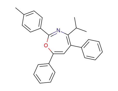 Molecular Structure of 95109-81-2 (1,3-Oxazepine, 4-(1-methylethyl)-2-(4-methylphenyl)-5,7-diphenyl-)