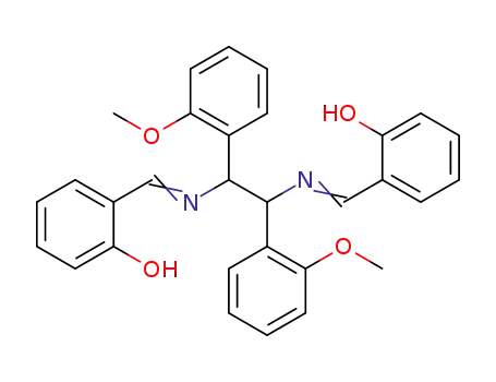 Molecular Structure of 58519-82-7 (meso-N,N'-bis(2-hydroxybenzyliden)1,2-bis(2-methoxyphenyl)ethylenediamine)