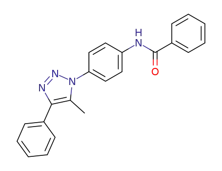 Molecular Structure of 89778-91-6 (Benzamide, N-[4-(5-methyl-4-phenyl-1H-1,2,3-triazol-1-yl)phenyl]-)