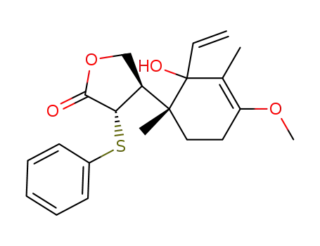 (3S,4R)-4-((R)-2-Hydroxy-4-methoxy-1,3-dimethyl-2-vinyl-cyclohex-3-enyl)-3-phenylsulfanyl-dihydro-furan-2-one