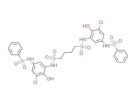 Butane-1,4-disulfonic acid bis-[(5-benzenesulfonylamino-3-chloro-2-hydroxy-phenyl)-amide]