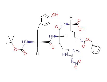 Molecular Structure of 100103-13-7 (Boc-Tyr-Arg(NO<sub>2</sub>)-D-Lys(Z)-OH)