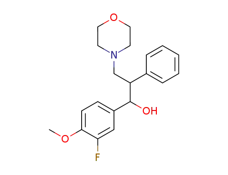 Molecular Structure of 110345-29-4 (4-Morpholinepropanol, a-(3-fluoro-4-methoxyphenyl)-b-phenyl-)