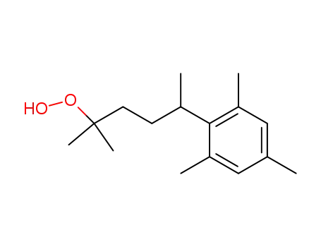 Molecular Structure of 85981-81-3 (Hydroperoxide, 1,1-dimethyl-4-(2,4,6-trimethylphenyl)pentyl)