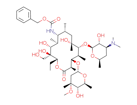 Molecular Structure of 137233-64-8 ((9R)-9-<N-(carbobenzyloxy)amino>-9-deoxo-21-hydroxyerythromycin A)