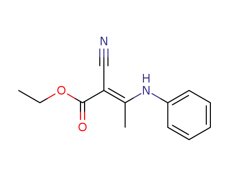 Molecular Structure of 22990-46-1 (2-Butenoic acid, 2-cyano-3-(phenylamino)-, ethyl ester)