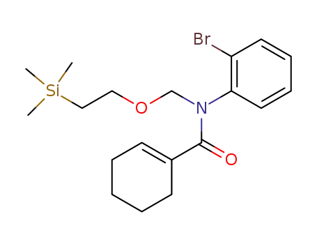 Molecular Structure of 109686-66-0 (Cyclohex-1-enecarboxylic acid (2-bromo-phenyl)-(2-trimethylsilanyl-ethoxymethyl)-amide)