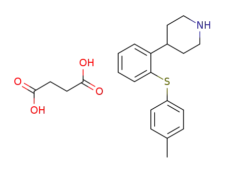 Molecular Structure of 1093111-57-9 (4-(2-(4-tolylsulfanyl)phenyl)piperidin monosuccinate)