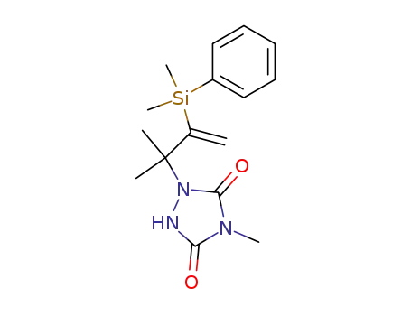Molecular Structure of 137041-37-3 (1,2,4-Triazolidine-3,5-dione,
1-[2-(dimethylphenylsilyl)-1,1-dimethyl-2-propenyl]-4-methyl-)