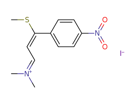 Dimethyl-[(E)-3-methylsulfanyl-3-(4-nitro-phenyl)-allylidene]-ammonium; iodide