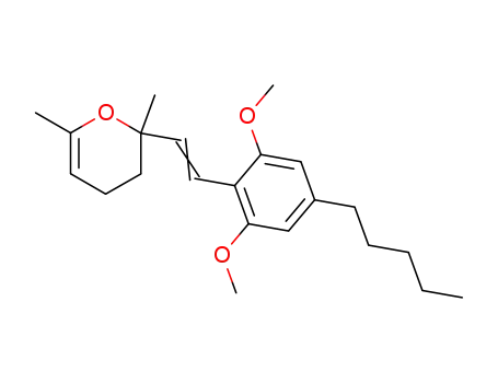 Molecular Structure of 93503-47-0 (2H-Pyran,
2-[2-(2,6-dimethoxy-4-pentylphenyl)ethenyl]-3,4-dihydro-2,6-dimethyl-,
(E)-)