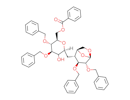 Benzoic acid (2R,3R,4R,6S)-3,4-bis-benzyloxy-6-((1S,2R,3S,4R,5R)-3,4-bis-benzyloxy-6,8-dioxa-bicyclo[3.2.1]oct-2-ylmethyl)-5-hydroxy-tetrahydro-pyran-2-ylmethyl ester