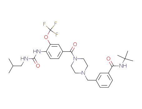 N-tert-butyl-3-((4-(4-(3-isobutylureido)-3-(trifluoromethoxy)benzoyl)piperazin-1-yl)methyl)benzamide