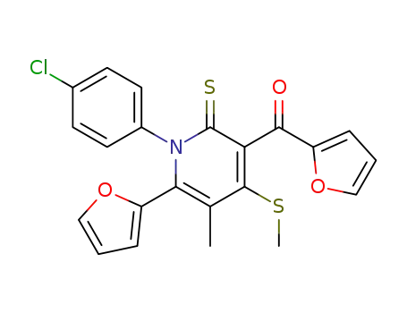 1-(4-chlorophenyl)-3-(2-furoyl)-6-(2-furyl)-5-methyl-4-methylthio-2-thioxo-1,2-dihydropyridine