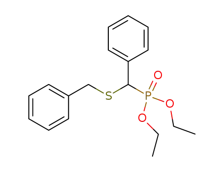 Molecular Structure of 70660-17-2 (Phosphonic acid, [phenyl[(phenylmethyl)thio]methyl]-, diethyl ester)