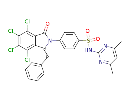 N-(4,6-Dimethyl-pyrimidin-2-yl)-4-{4,5,6,7-tetrachloro-1-oxo-3-[1-phenyl-meth-(Z)-ylidene]-1,3-dihydro-isoindol-2-yl}-benzenesulfonamide