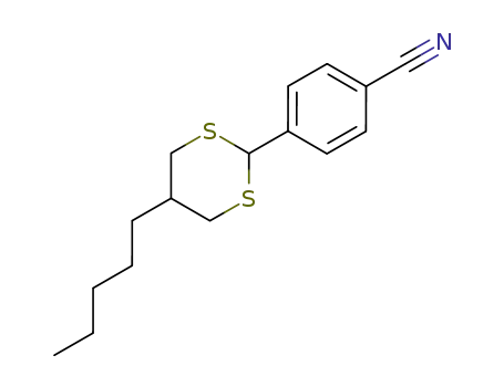 Molecular Structure of 92974-32-8 (Benzonitrile, 4-(5-pentyl-1,3-dithian-2-yl)-, trans-)