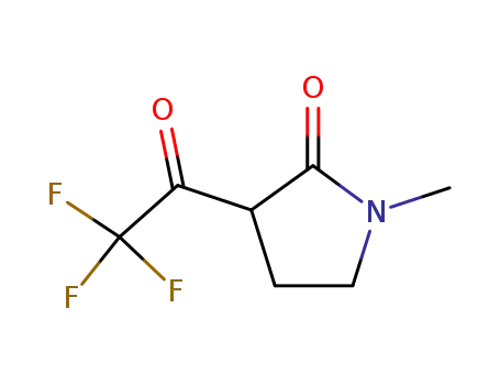 Molecular Structure of 107470-28-0 (2-Pyrrolidinone, 1-methyl-3-(trifluoroacetyl)- (9CI))