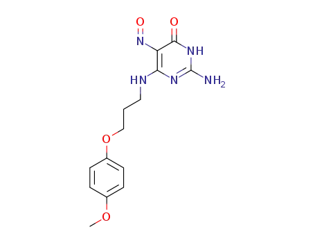 2-Amino-6-[3-(4-methoxy-phenoxy)-propylamino]-5-nitroso-3H-pyrimidin-4-one