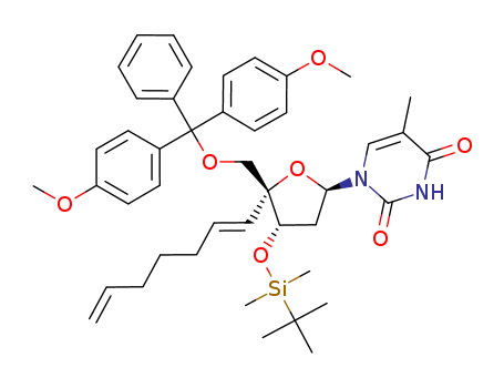 Thymidine,5′-O-[bis(4-methoxyphenyl)phenylmethyl]-3′-O-[(1,1-dimethylethyl)dimethylsilyl]-4′-C-1,6-heptadienyl-,(E)-